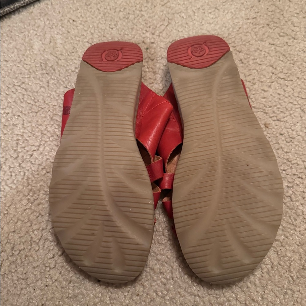 Born Red Leather Sandals SZ 11 - Picture 3 of 4